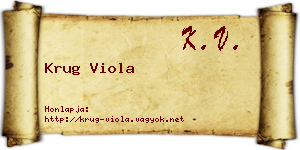 Krug Viola névjegykártya
